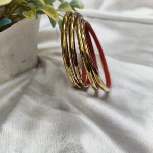 4 Pcs Golden glass bangles