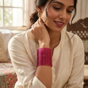 12 pcs Pink Jelly Bangles