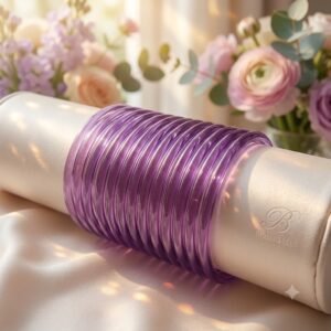 12 pcs Lavender Jelly Glass Bangles
