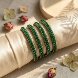 Dark Green stone 4 pcs Bangles
