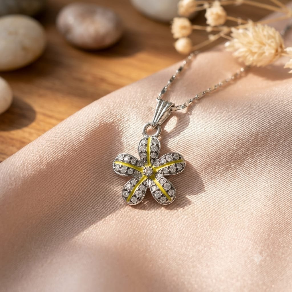 Cute Yellow Silver Flower