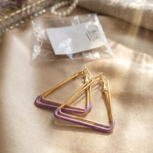 Lavender Triangle Hoops