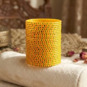 Yellow Glass Bangles Set