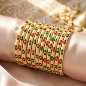Multi Cream Sparkle Bangles