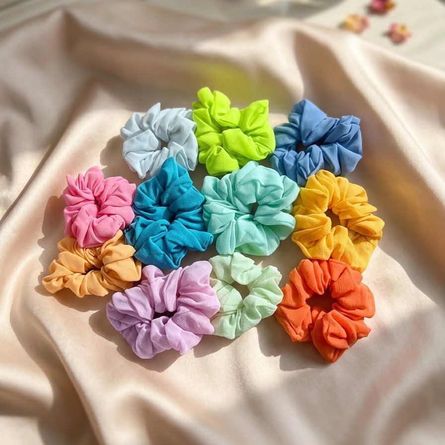 Soft Georgette Scrunchies (6 pcs)