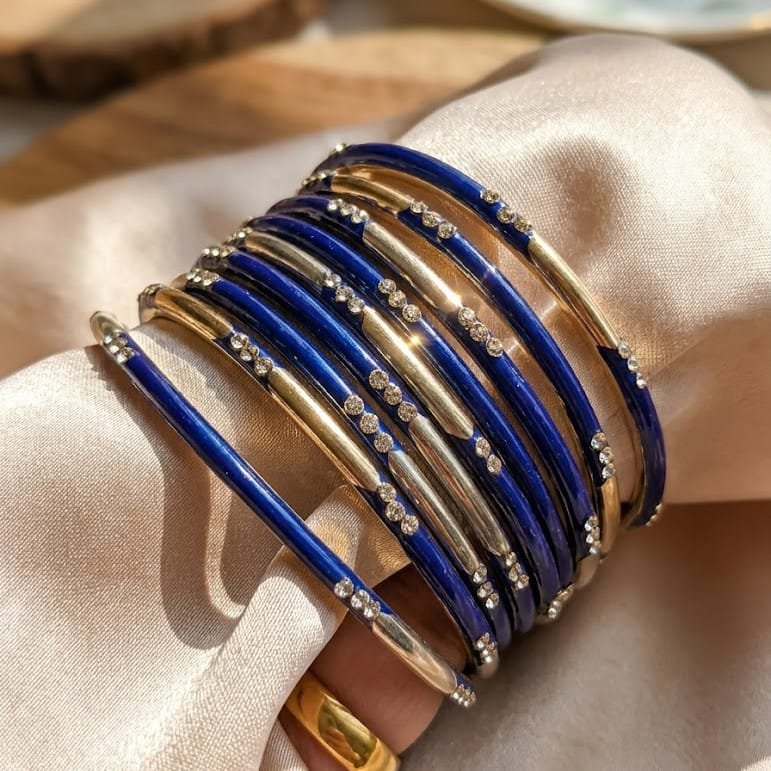Navy Blue Stone Bangles
