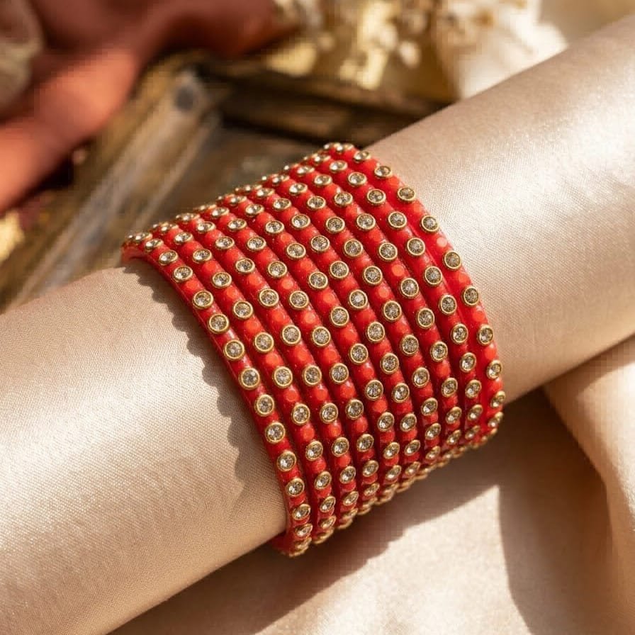 Red Stone Bangles