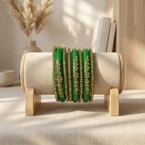Emerald Green Glass Bangle Set