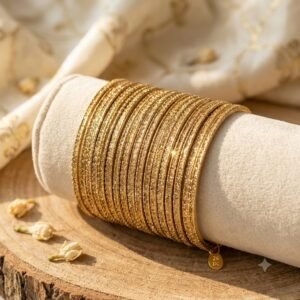 Golden Shimmer Glass Bangles