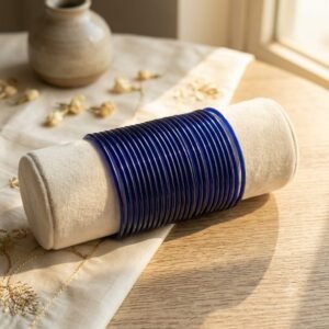 Royal Blue Plain Glass Bangles