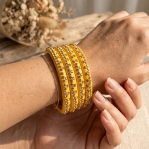 Golden-Yellow Glass Bangles